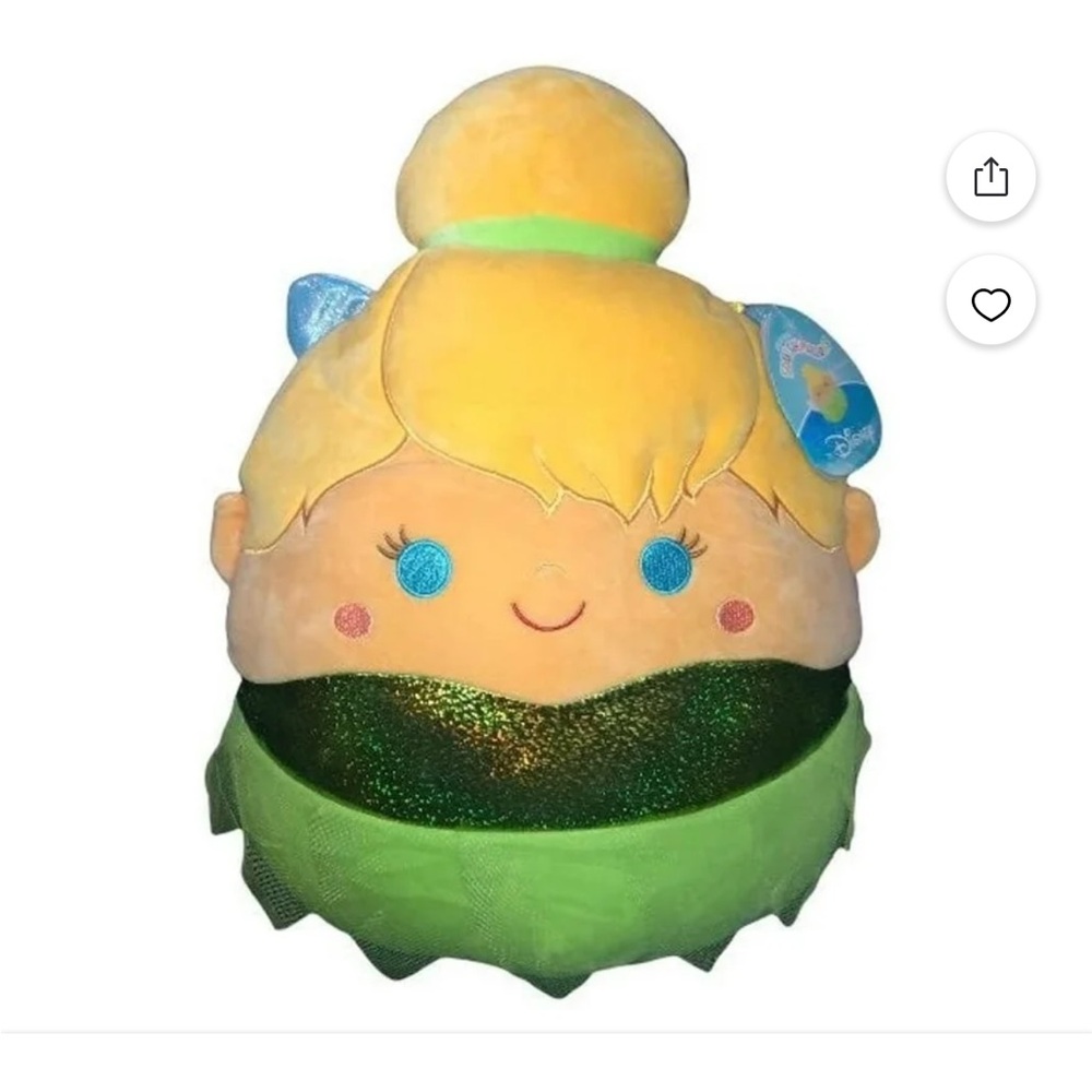 Disney Tinker Bell Squishmallows Plush Pillow Toy